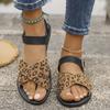 Printed Belt Buckle Women's Sandals Wish New Flat Open-toed Summer Outer Wear Beach Shoes