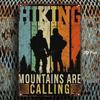 Vintage Mountains Calling Metal Wall Sign Rustic 8x12 Inch Iron Plaque Hiker Silhouette Outdoor Cabin Decor