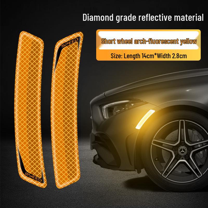 Luminous Reflective Car Wheel Arch & Bumper Stickers: Night Safety & Anti-Scratch Protection