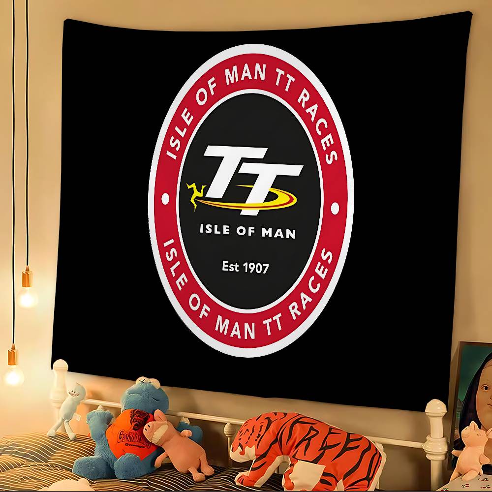 Isle Of Man TT Anime Tapestry Hippie Flower Wall Carpets Dorm Decor Cheap Hippie Wall Hanging 60x90 cm