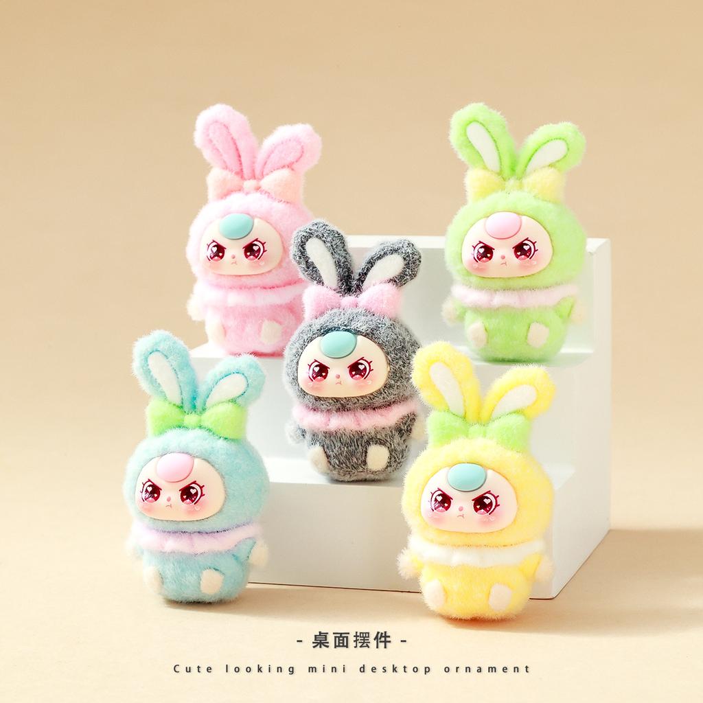 8pcs/Set Baby Three Figure Toy Mini Rabbit Figurine Desktop Decoration Model Ornaments Toys Boys Girls Christmas Gifts