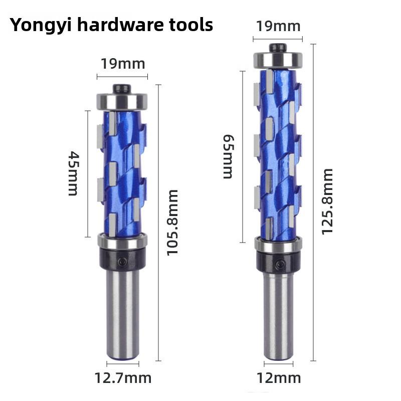 Upper and Lower Bearing Spiral Trimming Cutter 1/2 Shank Woodworking Milling Cutter with Shank with Trimming Unit High Hardness Spiral Milling Cutter