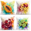4pcs Color Fruit Pattern Cushions Pillowcase Polyester Cushion Cover Throw Pillow Pillowcover Home Car Sofa Decor