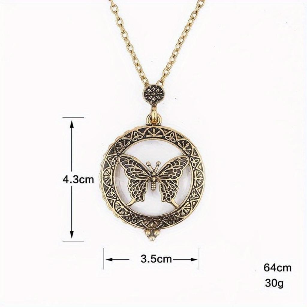 Necklace Magnifying Glasses Pendant Copper Alloy Pendant for Grandparents To Provide The Best Gift