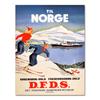 Ski in Norway Norge Fjords Map Vintage Retro Travel Classic Canvas Paintings Kraft Posters Wall Stickers Home Decor Family Gift
