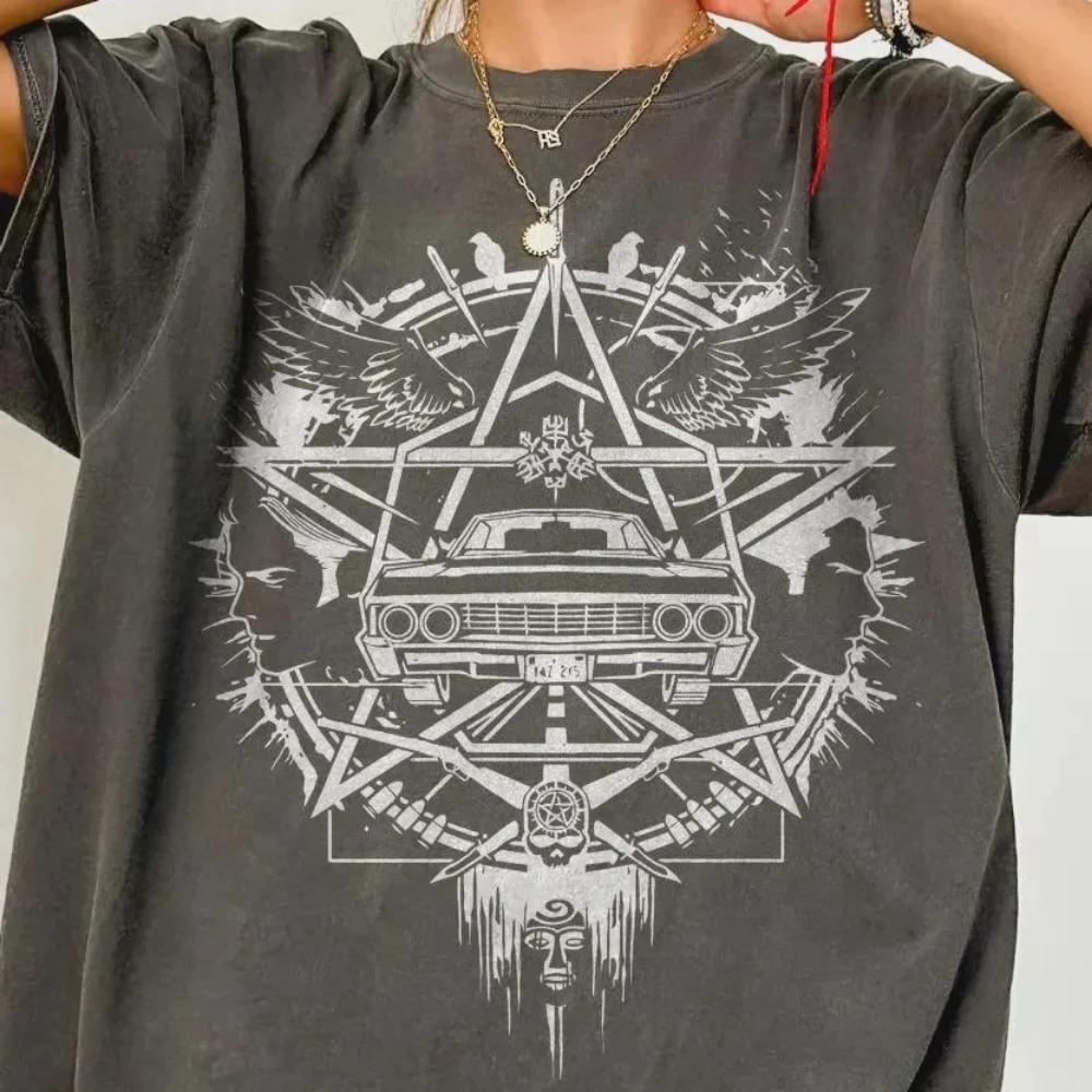 Футболка с логотипом Сверхъестественного Футболка с Дином Винчестером Футболка с Сэмом Винчестером Футболка с братьями Винчестерами Футболка с Сэмом и Дином S