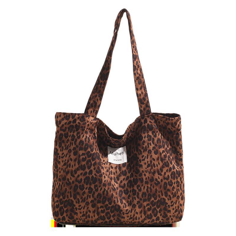 2025 Nytt Leopard Mønster Motedameveske En Skulder Høst og Vinter Koreansk Håndholdt Dameveske Pendlerstil Tote Bag