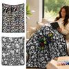 Personalized Coloring Project for Home DIY Blanket, Cartoon Patterns Print Soft Polyester Throw, Fabric Interactive Creative Family Art Projects