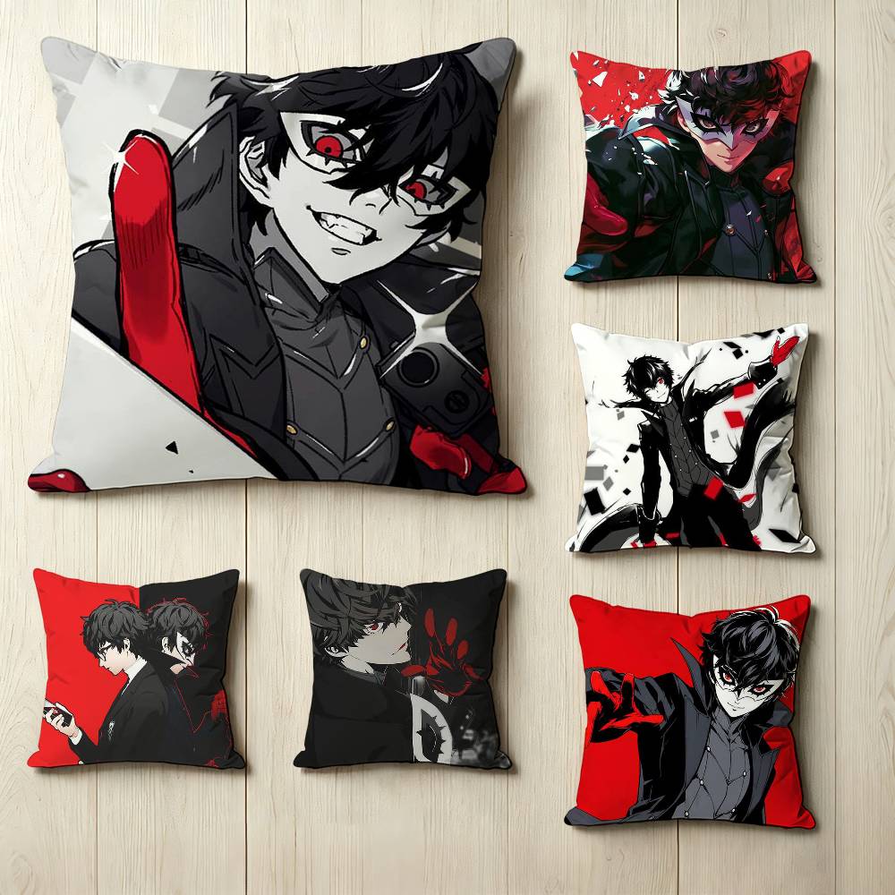Anime PPersona Cool JJoker Pillow Case Square DoubleSided Sofa Cushion Cover Bedroom Bedside Pillow