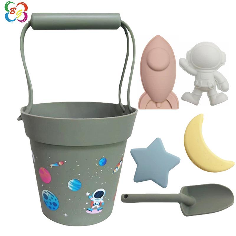 Outdoor Parent-Child Interactive Silicone Beach Bucket Set – Baby Sand, Water, and Snow Play Tools