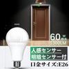 Motion Sensor LED Bulb, E26 Base, 60W100W Equivalent, Daylight White, with Automatic OnOff Notification Function, Light Sensor, Energy Saving,