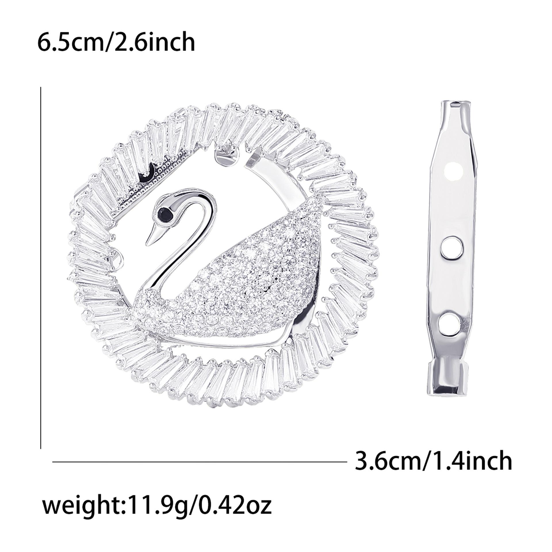 

Модна легка розкішна брошка з мікроінкрустацією з мідного циркону «Лебідь» Елітний креативний жіночий одяг, брошка, ювелірна шпилька