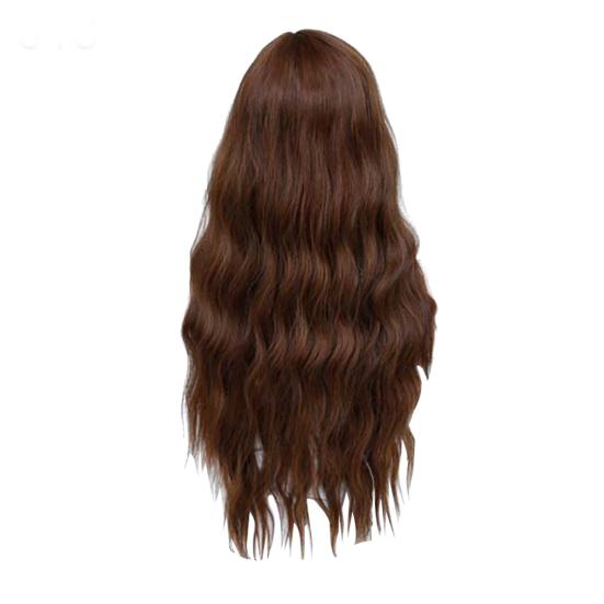 Peruca com franja Cosplay Cabelo longo cacheado Fibra Alta temperatura para festa