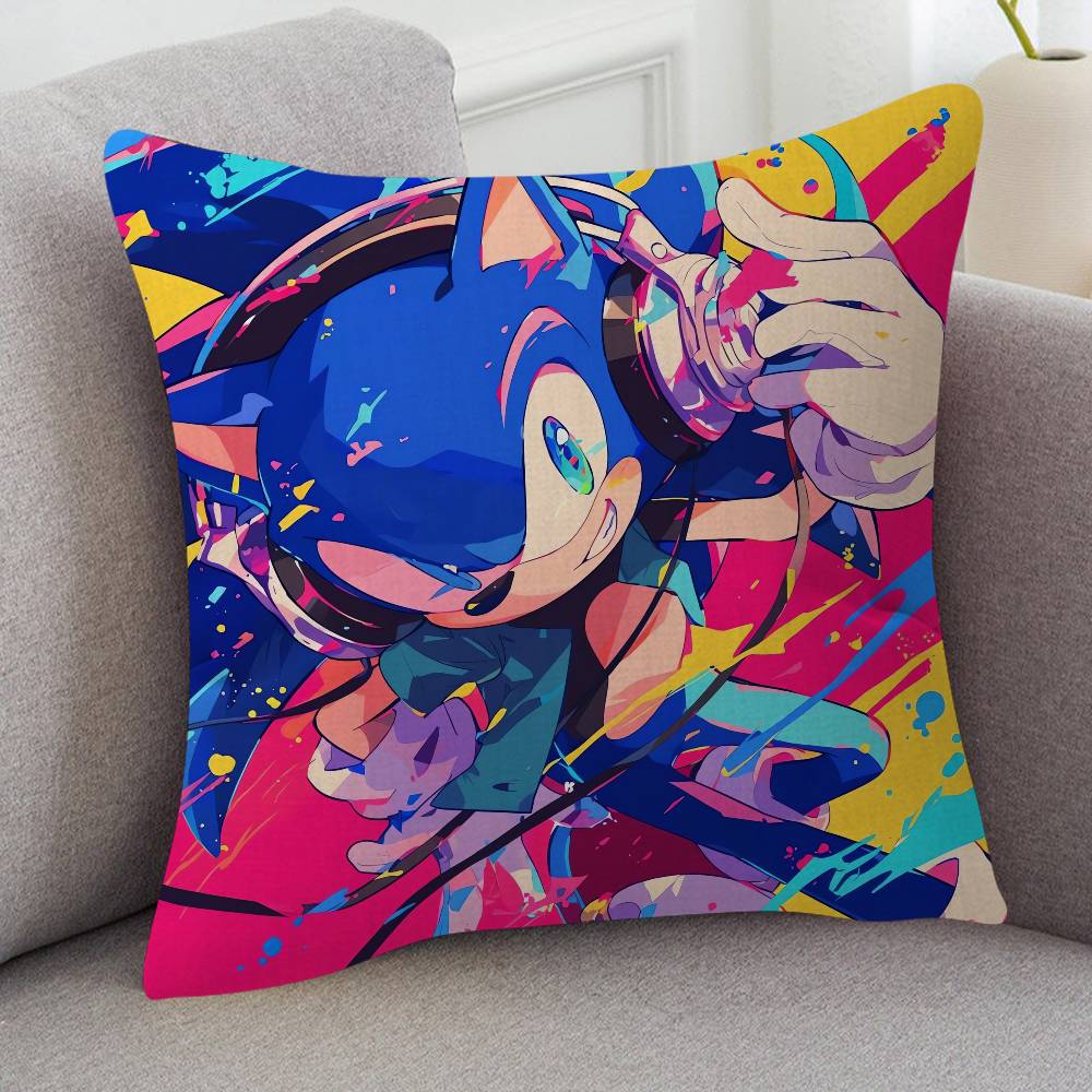GAME Sonic The Hedgehog Cute Cartoon L Game Cushion Cover Pillowcase Upholstery Sofa Throw Pillow Home Decor Pillowcas
