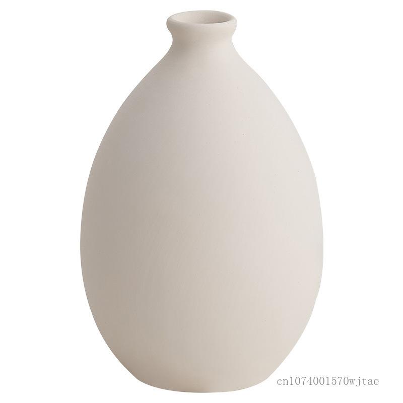 Nordic Ceramic Small Vase, Flower Decor Accessories, Home Dining Table, Bedroom, Living Room, Narrow Mouth, Floral Ornament, 1Pc