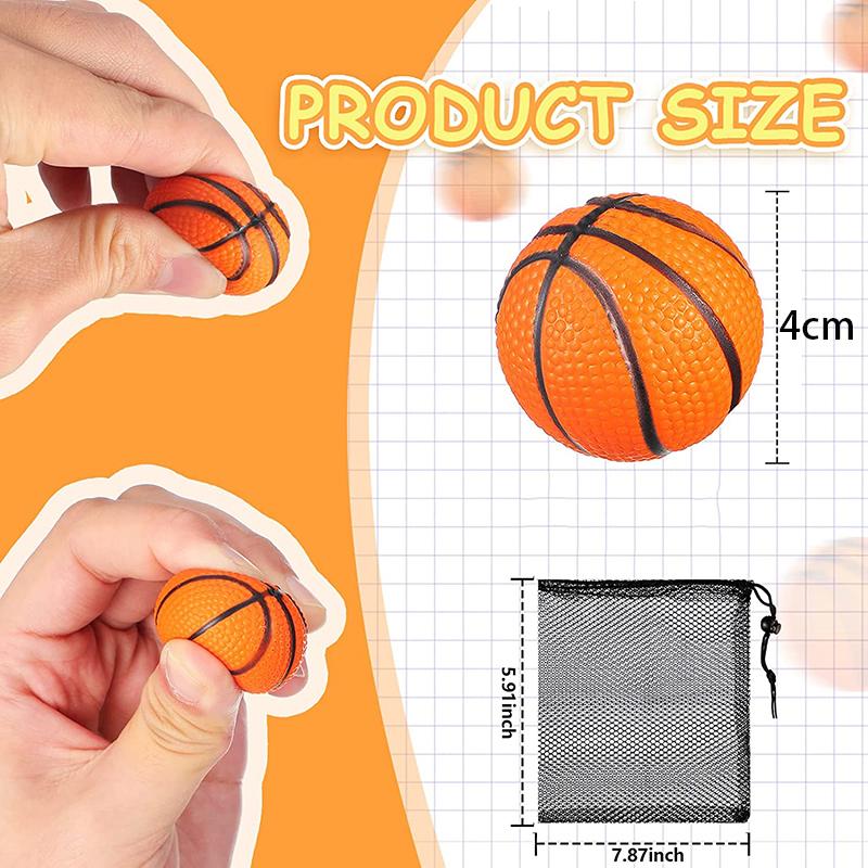 6/12/24Pcs Mini Basketball Party Favors Squishy Mini Stress Ball Basketball Sports Bouncy Stress Balls School Reward Fidget Toys