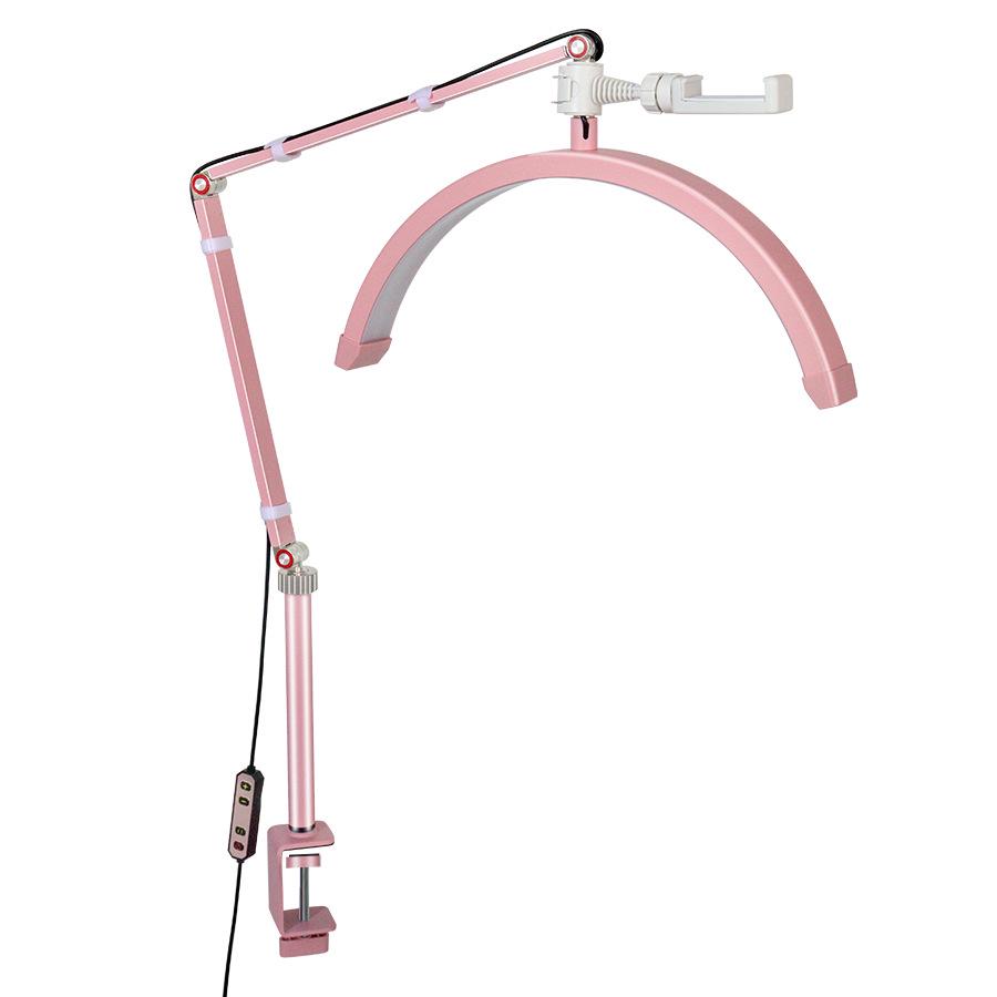16" Half-Moon Beauty Light 20W with Articulated Arm for Nails, Microblading, Eyebrows, Eyelashes, Extensions, and U-Shaped Light