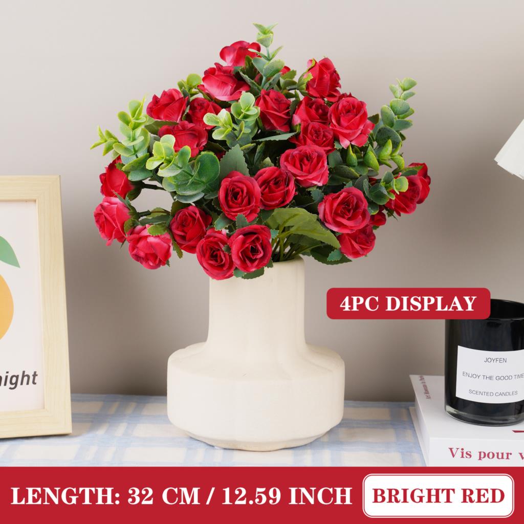 Artificial Beautiful Flowers Roses with 11 heads Silk Fake Flower for Wedding Home Living Room Table Decor Accessories Wreath