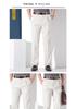 Men's Pure Cotton Double-Pleat Casual Pants - High Waist, Wide Leg, Non-Iron, Summer-Weight for Middle-Aged and Elderly.