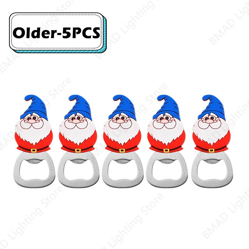 Christmas Beer Opener Santa Snowman Bottle Openers Silicone Stainless Steel for 2025 Christmas Party Decor Supplies