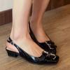 Spring and Summer Retro Light Mouth Thick Heel Mary Jane One-pedal Versatile Skirt Single Shoes Women's Belt Buckle Bag Head Sandals