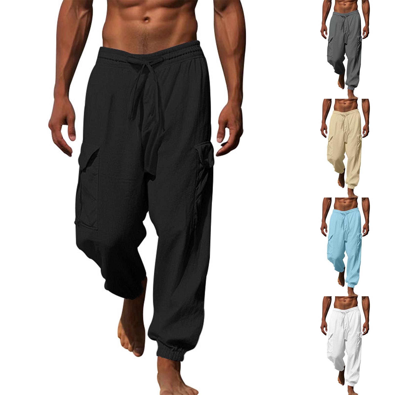 

Чоловічі спортивні повсякденні штани для бігу Легкі робочі штани для походів L чорний