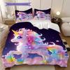 Biancheria da letto con unicorno da sogno, copripiumino, federa, decorazione per la casa, regalo di compleanno (1 * copripiumino+2 * federe, senza imbottitura)