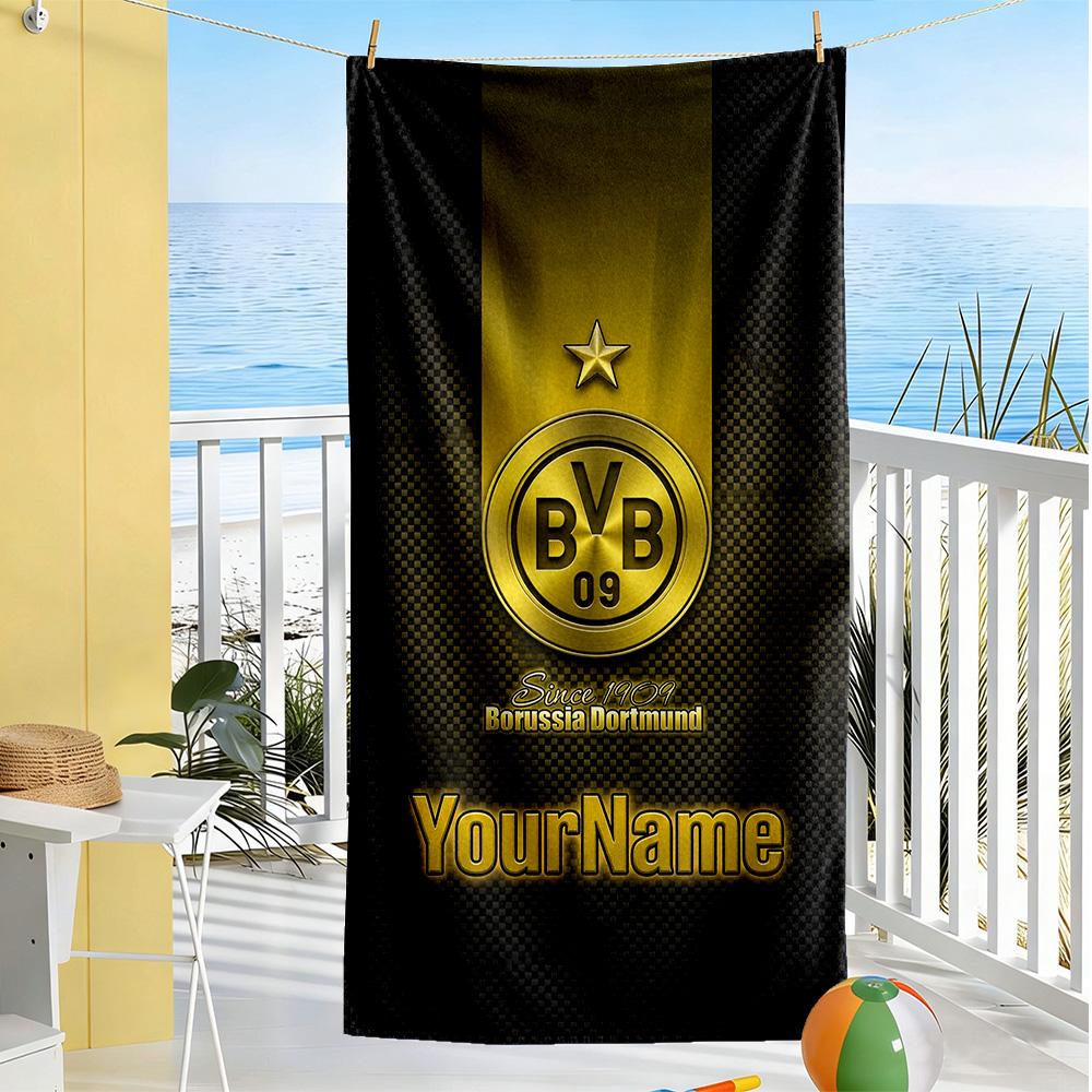 Borussia Dortmund Customized Name Beach Towel Soft Durable Quick-Dry Suitable for Sports Travel Swimming Yoga Bathroom Beach And Pool