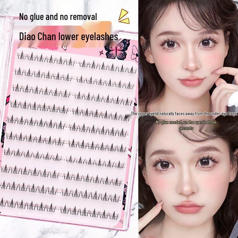 Cartoon Style Diao Chan Lower Lashes: Realistic, Natural False Eyelashes with Single Clusters for On-Camera Looks and Easy Application.