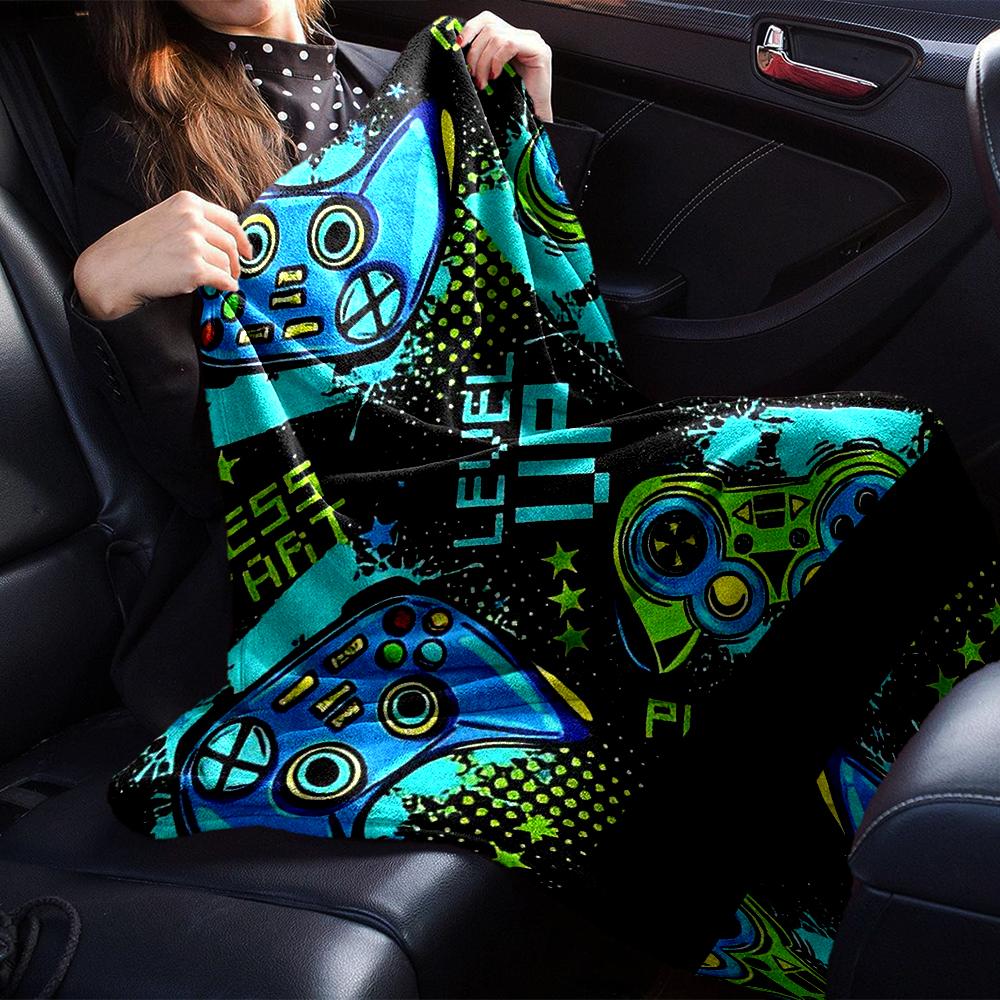 Game Controller Theme Printed Blanket - Perfect for Couch, Bed, Travel & Outdoor Use | Machine Washable, Cozy & Durable.