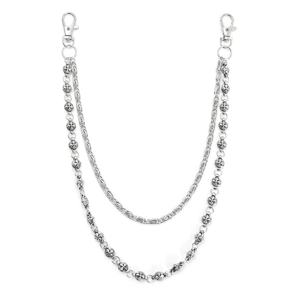 Edgy Punk Streetwear Hip Hop Jeans Chain Unisex Double Layer Waist Accessory Handmade Body Jewelry for Women Men