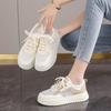 Fashion 2025 Summer Mesh Breathable New White Shoes Women's Thick-soled Height-increasing Sneakers Fashionable Casual Shoes