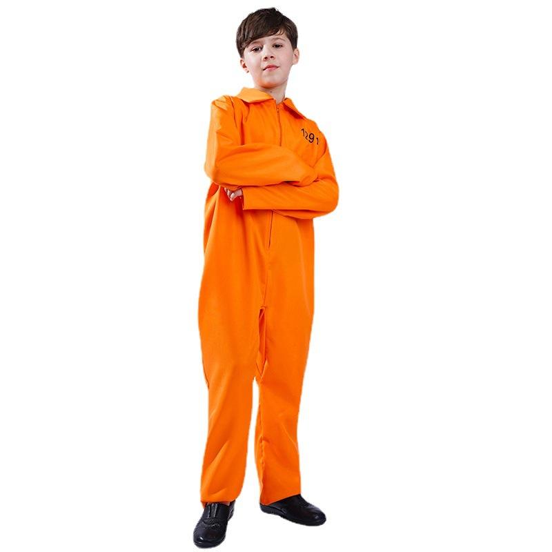 Halloween Boy Prisoner Stage Show Costume Boy Prisoner Cosplay Costume Little Boy Prisoner Uniform