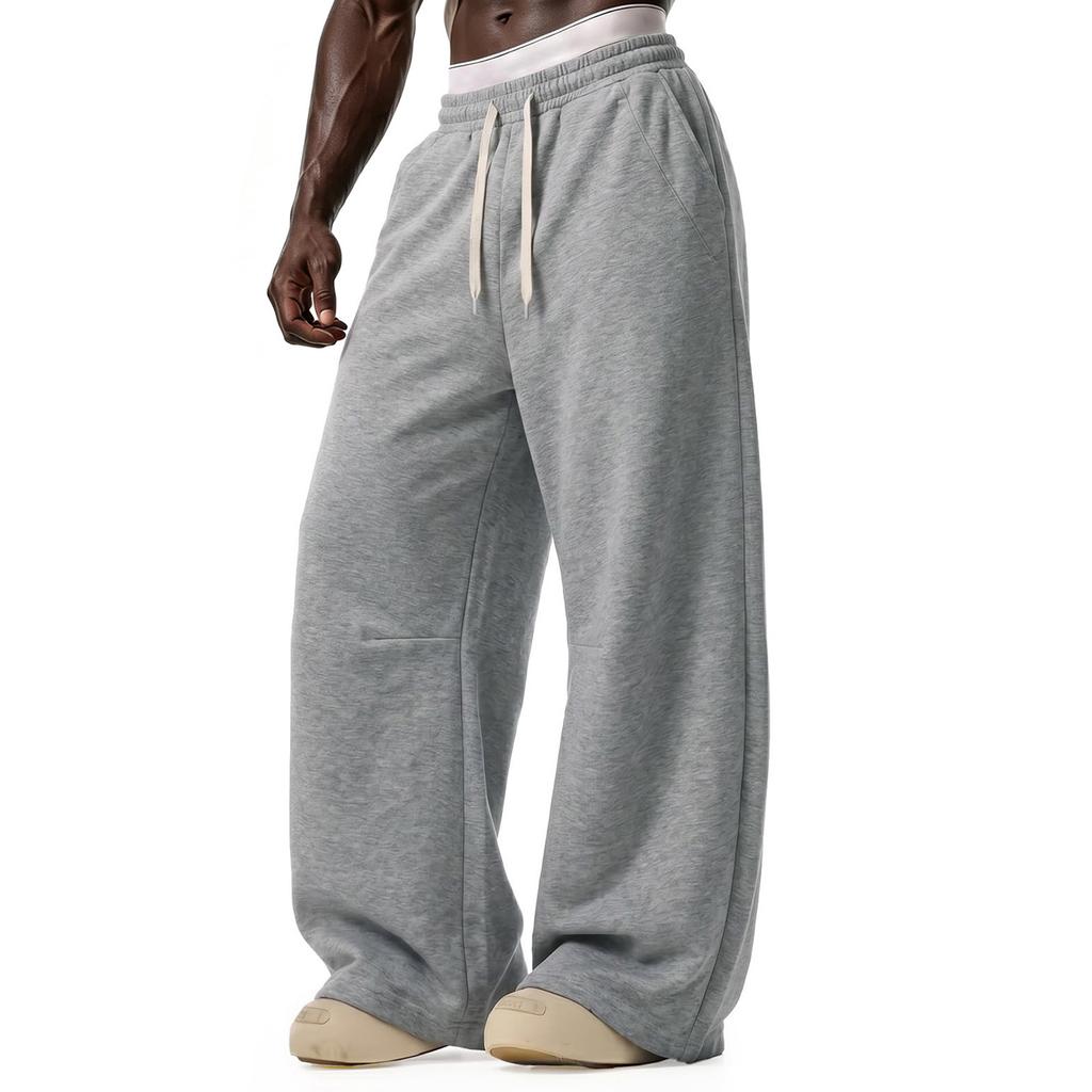 Men's Color Casual Wide Leg Loose Fit Sweatpants