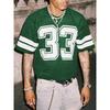 NO.33 Jersey Shirts Mesh Number Graphic Crew Neck Short Sleeve Streetwear Tee Tops
