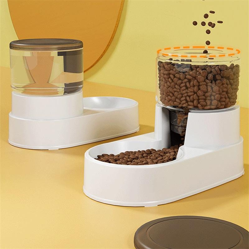 PP Material Pet Feeder Pet Water Fountain Drink Bowl Automatic Pet Feeder Large Cat Dog Food Dispenser