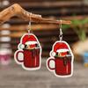 Cross-border Retro Cartoon Santa Claus Cup Earrings