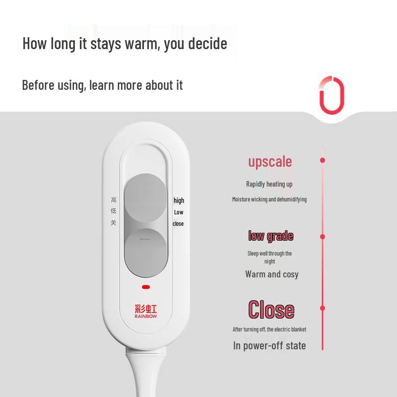 Rainbow Full Circuit Safety Temperature Control Electric Blanket