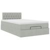 Ottoman Bed with Mattress & LEDs Light Grey 120x190 cm Velvet