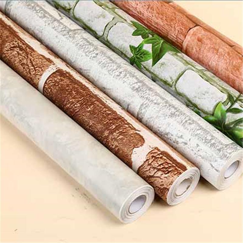 Retro Cegła i Kwiatowy Samoprzylepna Wodoodporna Tapeta Peel & Stick Dekoracja Ścienna Biurko i Meble DIY Zdejmowane Naklejki