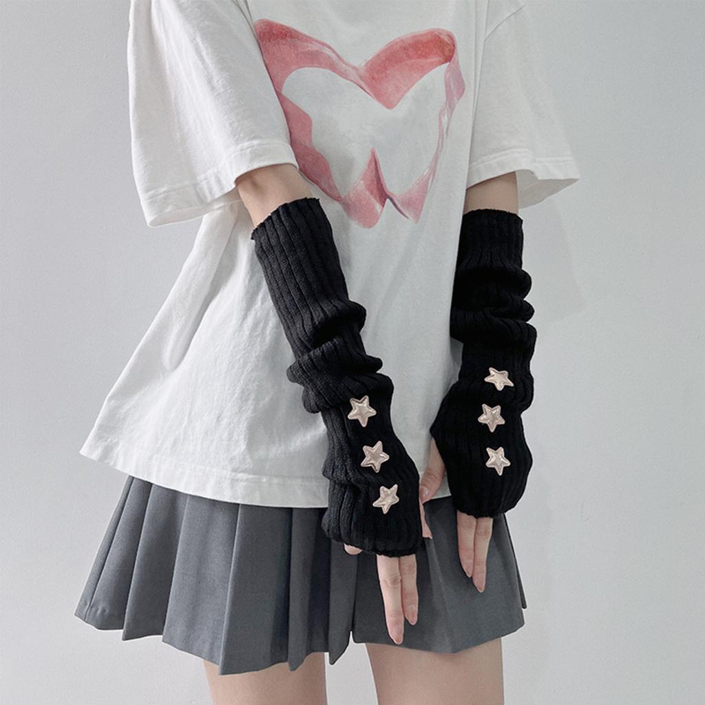 2000s Arm Sleeves for Theme Party Subculture Knitting Arm Gloves Night Club JK Style Arm Gloves Teens Fashion Arm Cover