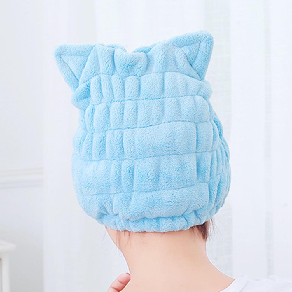 Hair Drying Adjustable Cap Hair Wrap Towel Cute Bath Hair Hat With Ears Cat