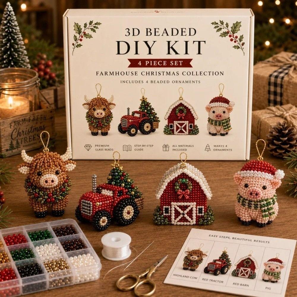 Creative Beadwork Beaded Art Set with Instructions Jewelry Making Supply  Christmas Gift