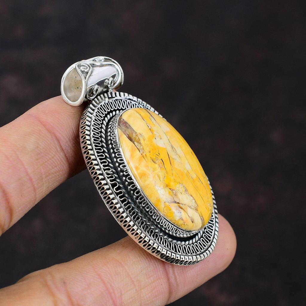 Brecciated Mookaite Pendant Vintage Pendant 925 Sterling Silver Pendant Unique Style Jewelry Natural Gemstone Handmade Pendant Gift For Mom