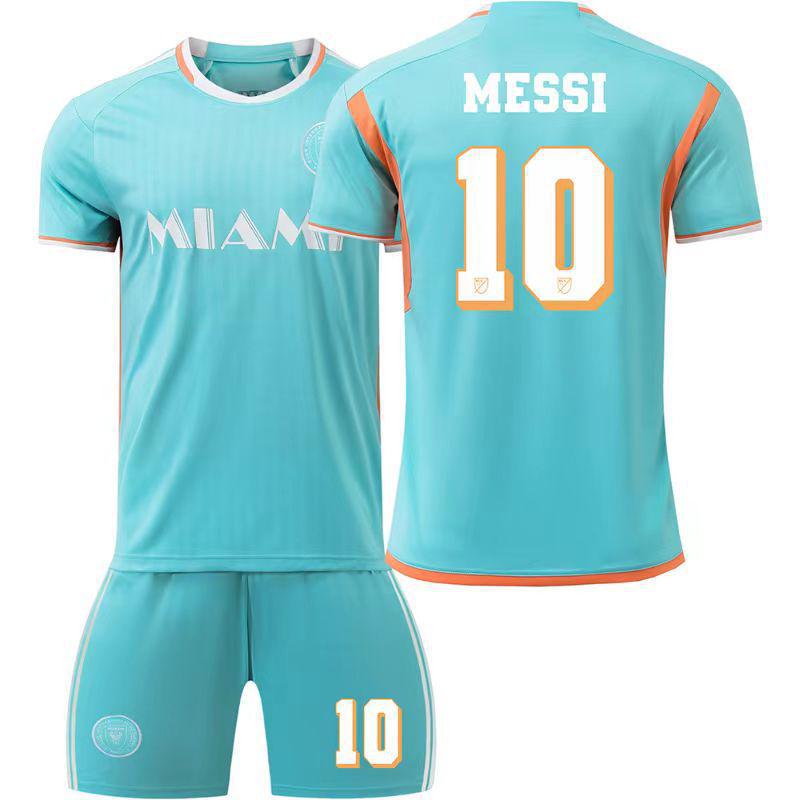 2024-25 Miami Away Jersey Set: Messi #10, Suarez #9 - Adult & Kids Sizes