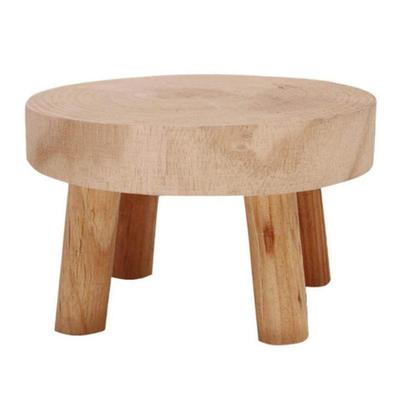 Wooden Plant Stand Flower Pot Base Holder Stool Garden Round Wood Succulent Pots Tray Flower Display Plant Stand Shelf