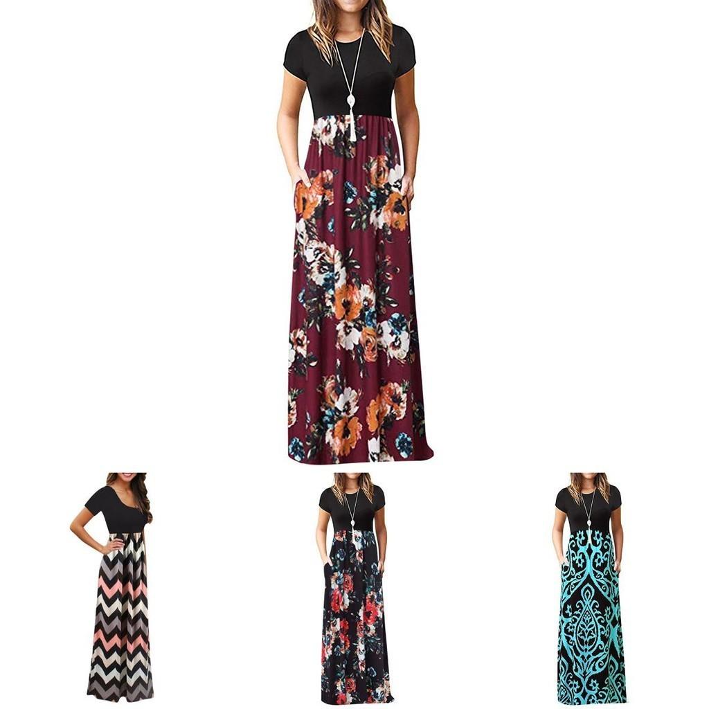 Stunning Women Boho Floral Long Maxi Dress For Cocktail Parties And Summer Events