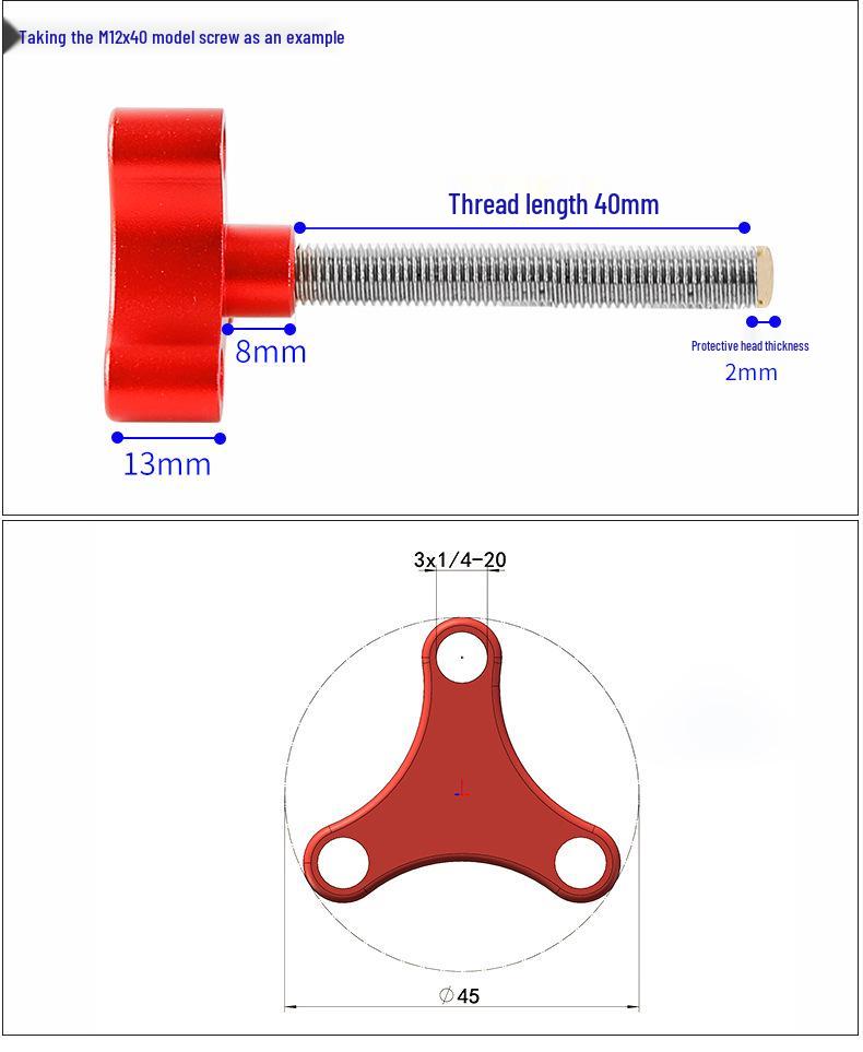 Xingyuan M12 Hand-Tightening Screw Copper Head with 1/4 Expansion Interface for Astronomy Photography - Various Lengths