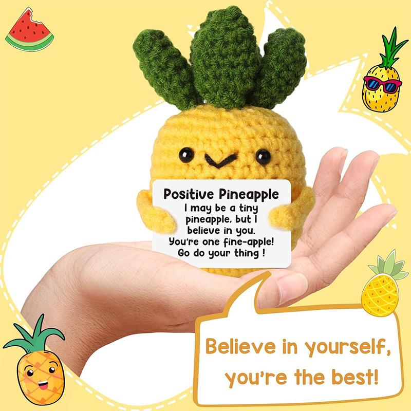 Emotional Support Crochet Animal Positive Knitted Doll Bookshelf Decor Positive Gifts Crochet Toys Handmade Knitted Animal