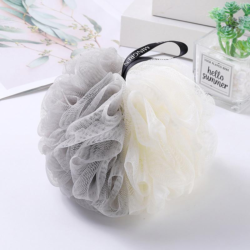 

Большие двухцветные шарики для душа, цветные ПЭ мягкие матовые пены для ванны, цветы, мягкие очищающие пузырьки, сетка для ванны, двухцветные цветы для ванны серый